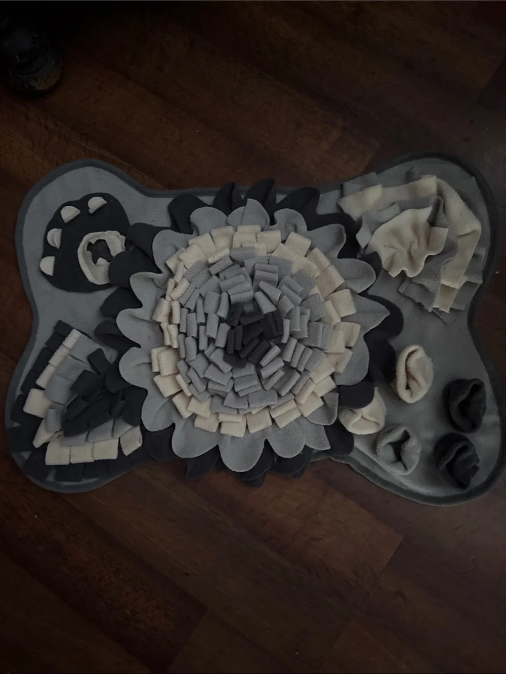 Gray and Cream Floral Snuffle Mat - Home Accents